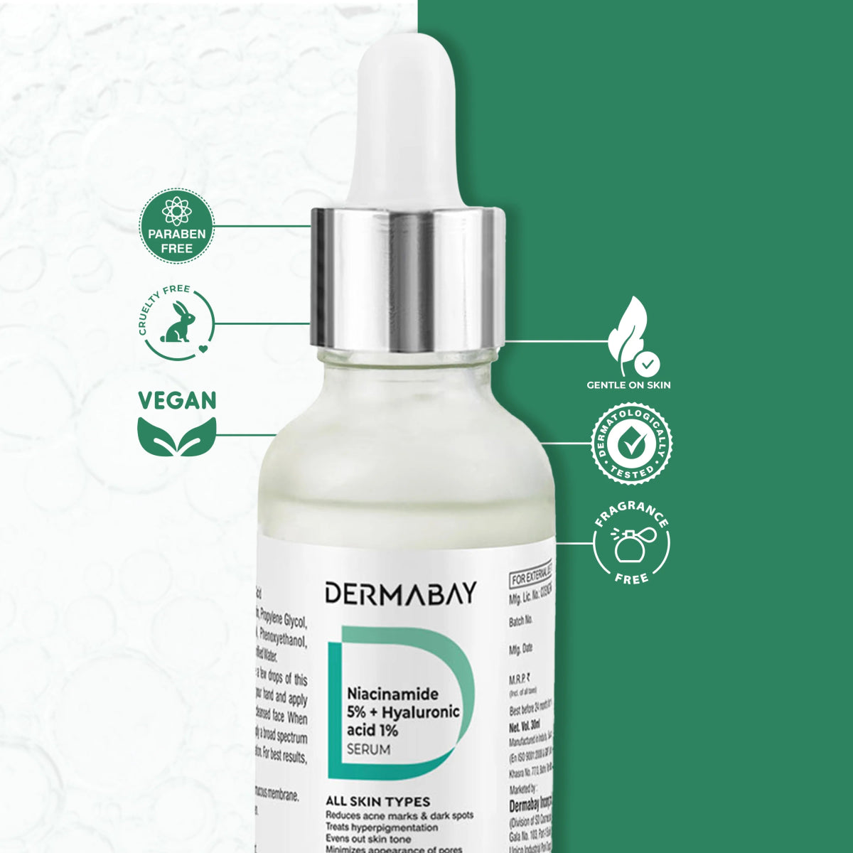 5% Niacinamide Serum + 1% Hyaluronic acidDermabay