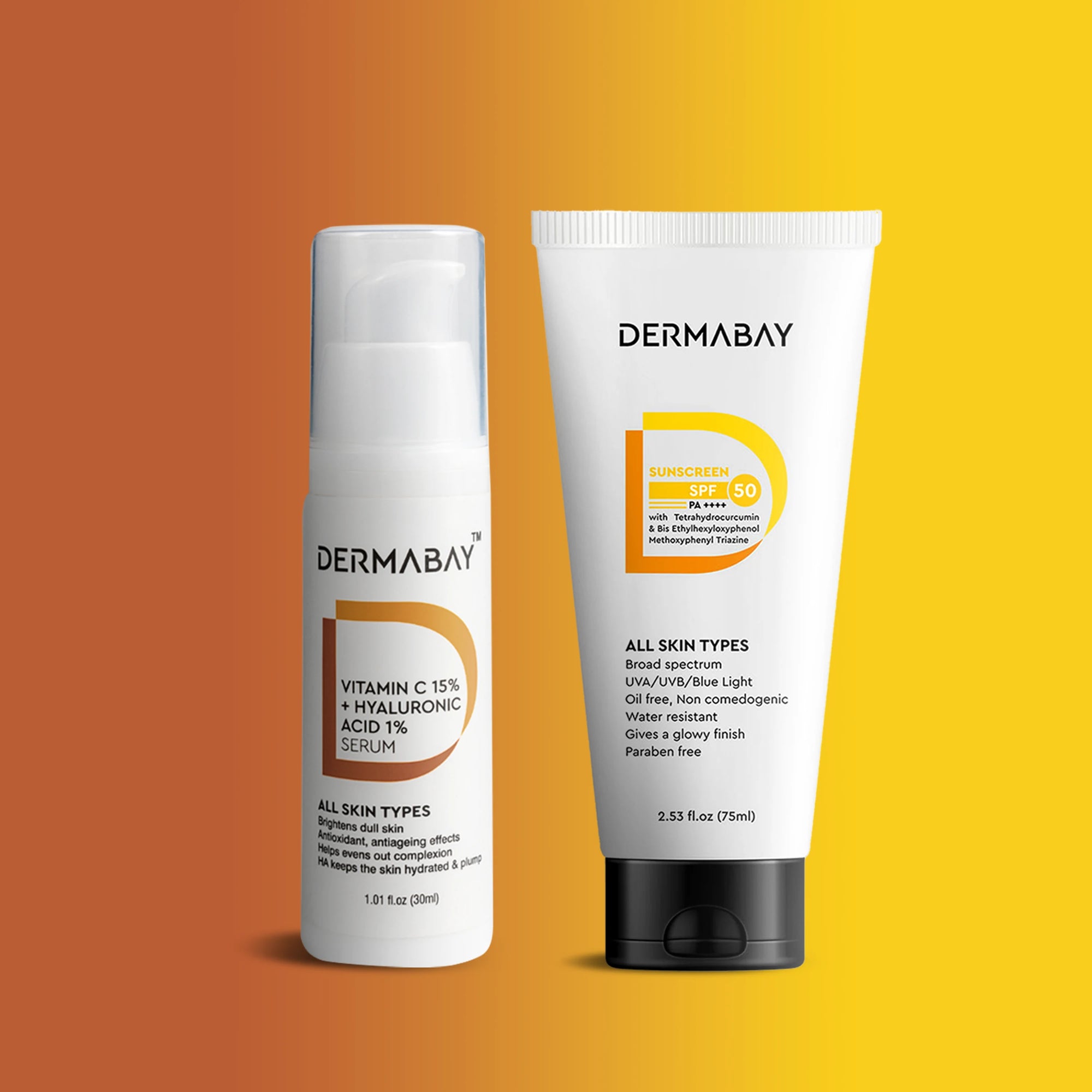 Vitamin C Serum and Sunscreen spf 50
