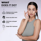 Skin benefits of the Dermabay best serum for dark spots showing reduction of acne marks and hydration