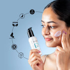 Model applying the Dermabay Hydrating Moisturizer from the Cleanse and Glow Combo, showcasing vegan, cruelty-free, and paraben-free standards.