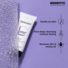 Key benefits of the Dermabay Gentle Skin Cleanser from the Morning Skincare Routine Kit, showcasing gentle deep pore cleansing and removal of dirt and excess oil without drying.