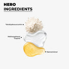 Hero active ingredients of Dermabay sunscreen for face, including Tetrahydrocurcumin, Methoxyphenyl Triazine, and Bemotrizinol.