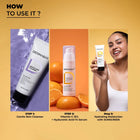 Step-by-step morning routine guide for the Dermabay Morning Skincare Routine Kit featuring the Gentle Skin Cleanser, Vitamin C 15% + Hyaluronic Acid 1% Serum, and Hydrating Moisturizer with Sunscreen.